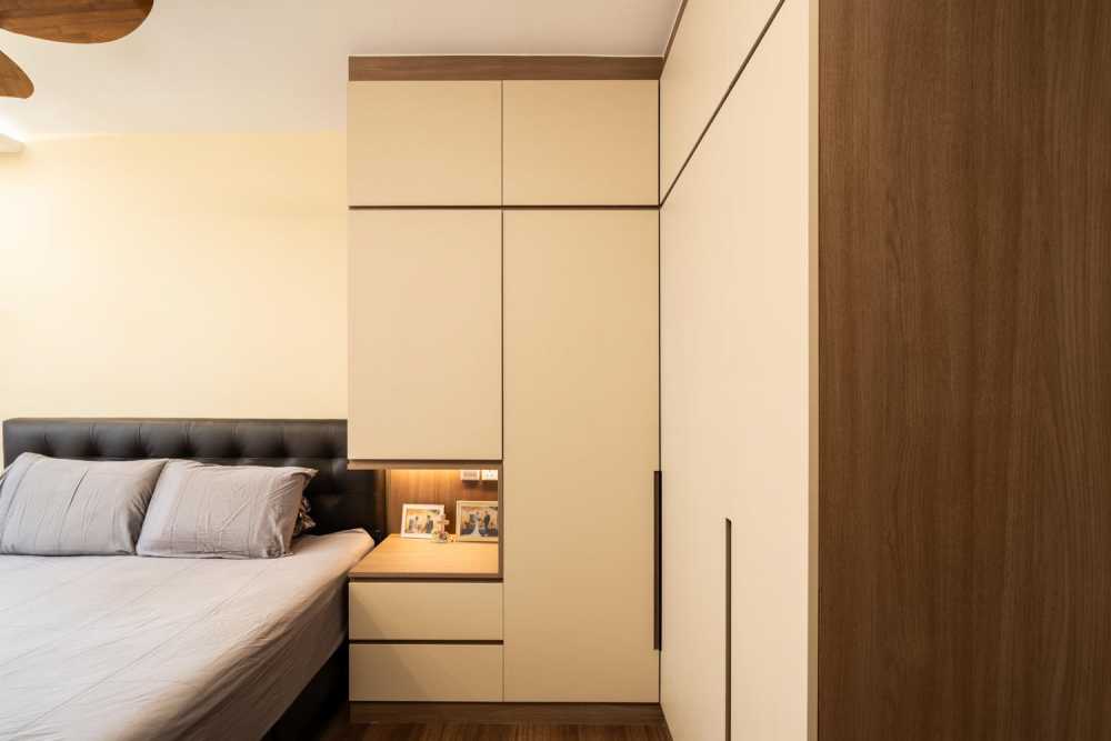 Scandinavian Bedroom with Wardrobe and Built-in Bed