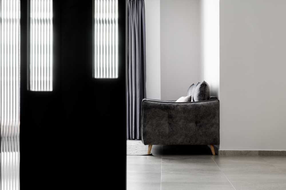 Modern Entryway with Seating Bench and Shoe Rack