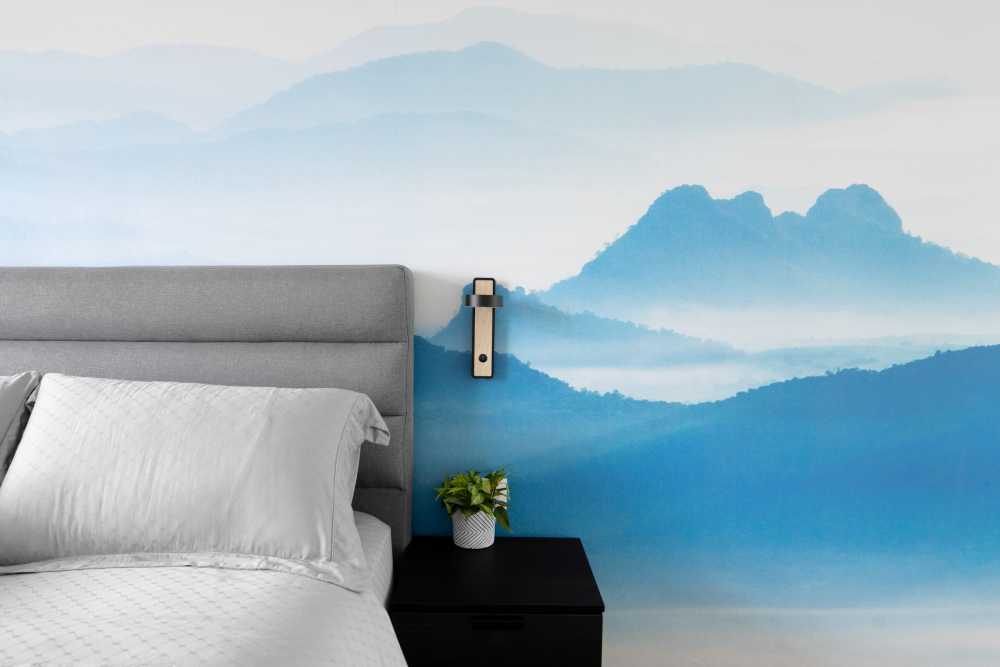 Modern Bedroom with Bedside Table and Lighting