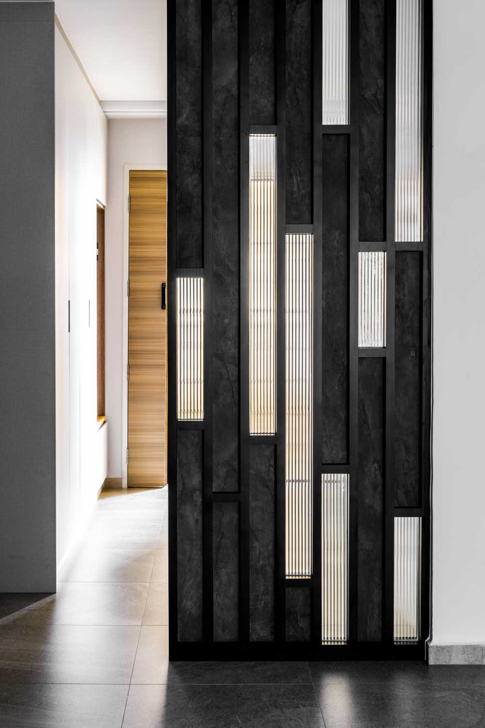 Modern Foyer with Artwork and Console Table