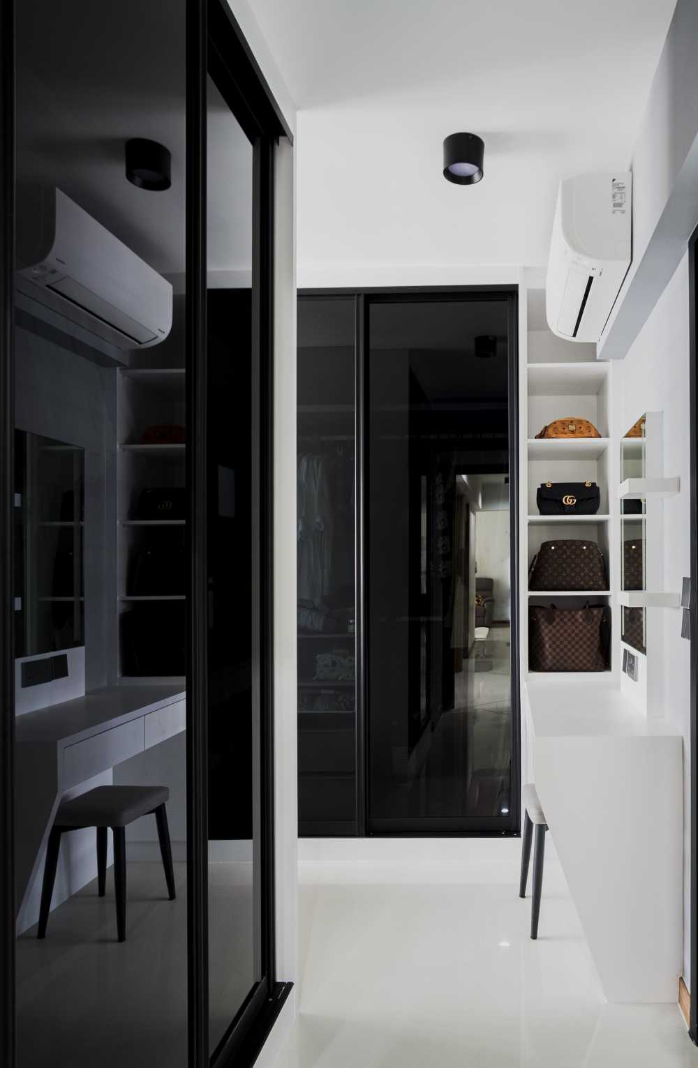 Minimalist Bedroom with Built-in Bed and Bedroom Dresser