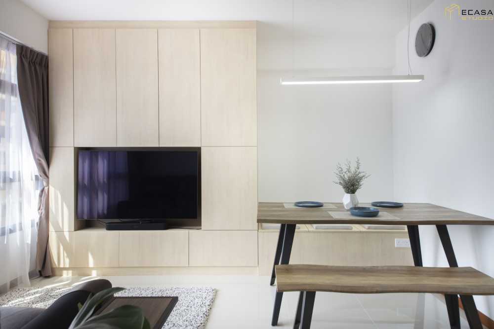 Scandinavian Living Room with TV Console and Carpet