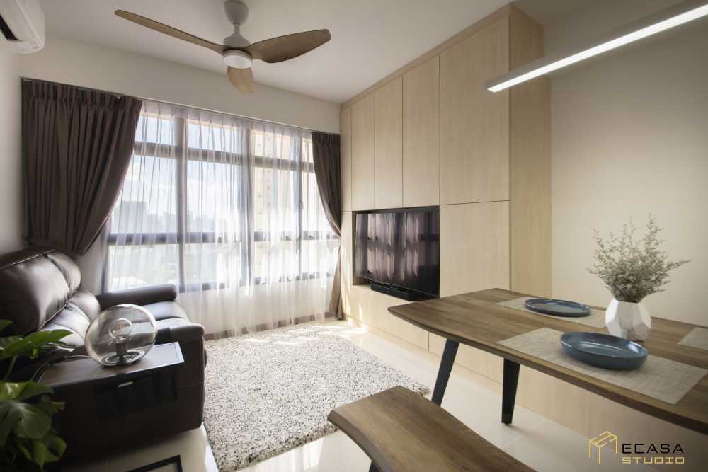 Scandinavian Living Room with Carpet and Sofa