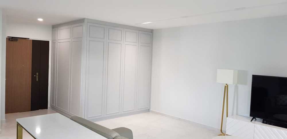 Minimalist Entryway with Shoe Rack and Shoe Cabinets