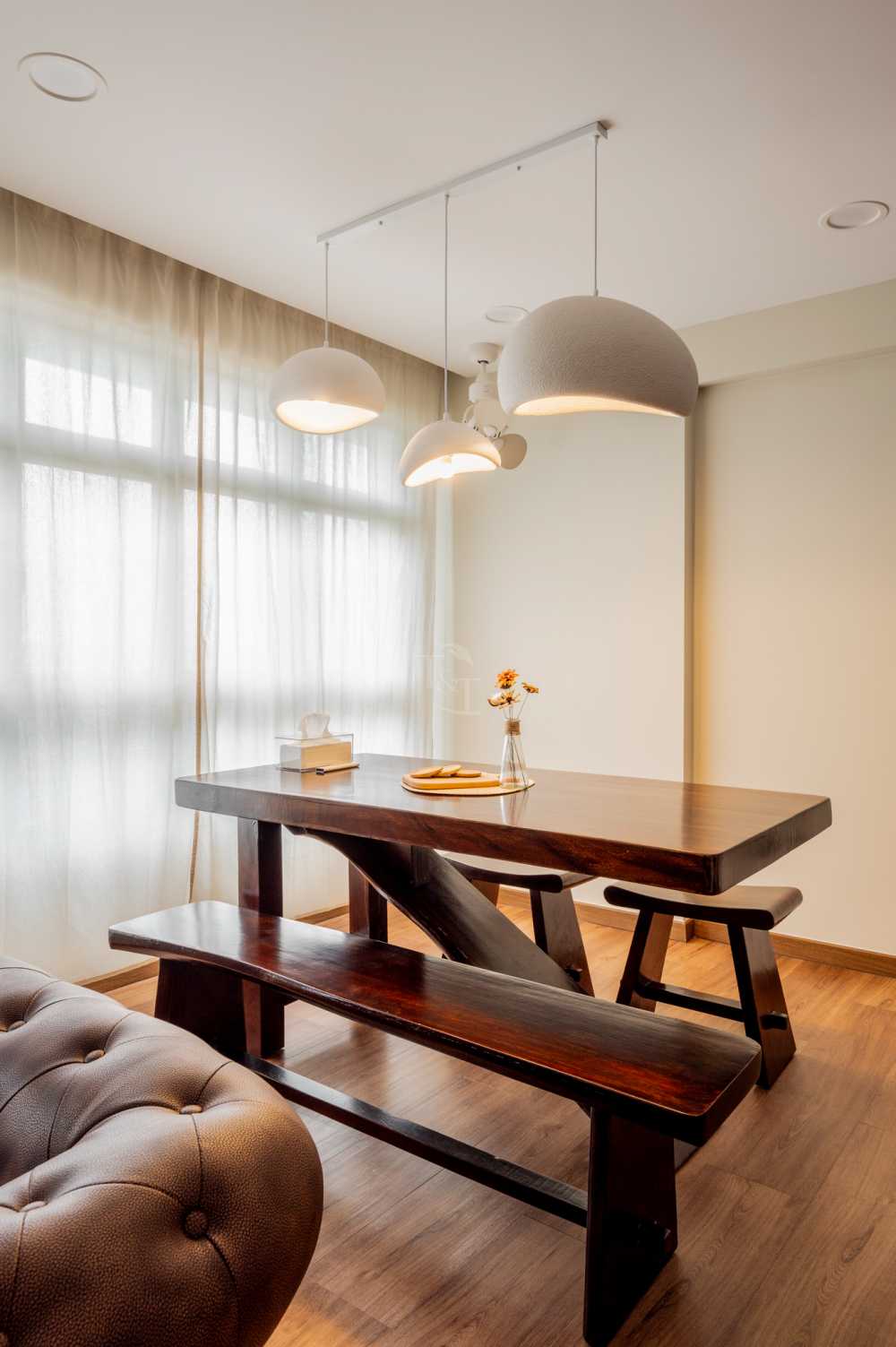 Modern Dining Room with Drop Light and Cove Lighting