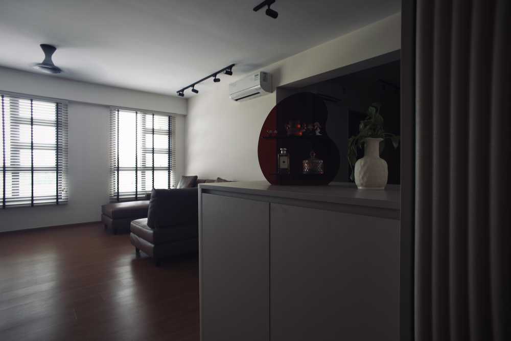 Contemporary Living Room with Feature Wall and Sofa