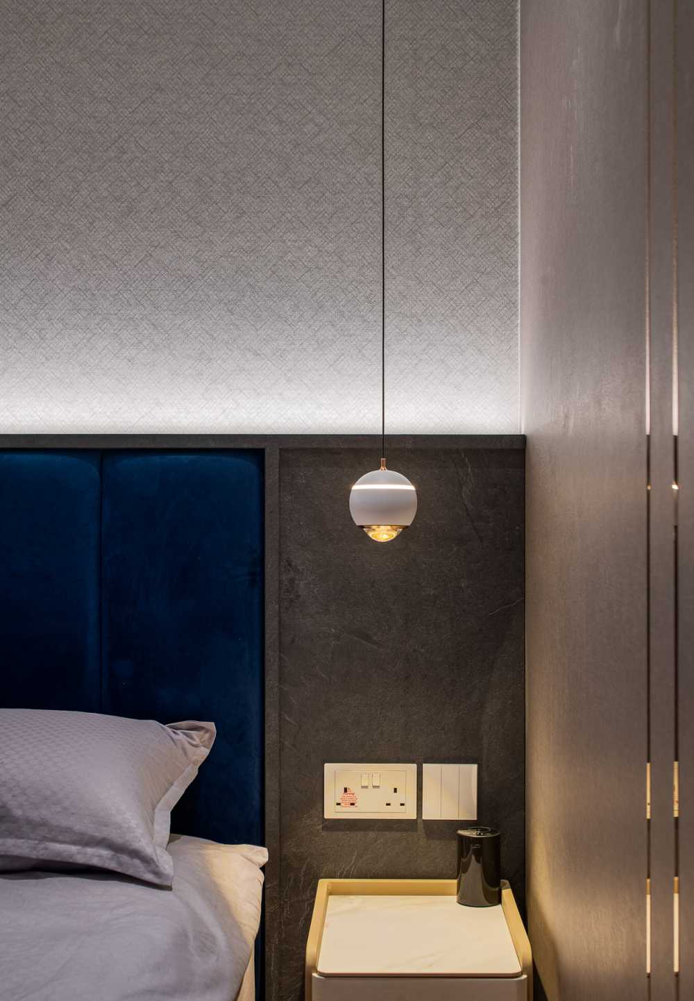 Modern Bedroom with Platform Bed and Built-in Bed