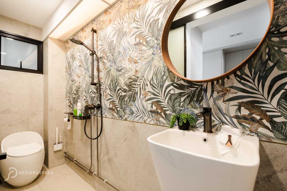 Modern Bathroom with Mirror and Shower Screen