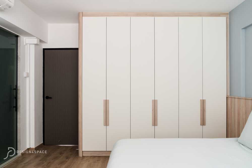 Modern Bedroom with Platform Bed and Vinyl Flooring