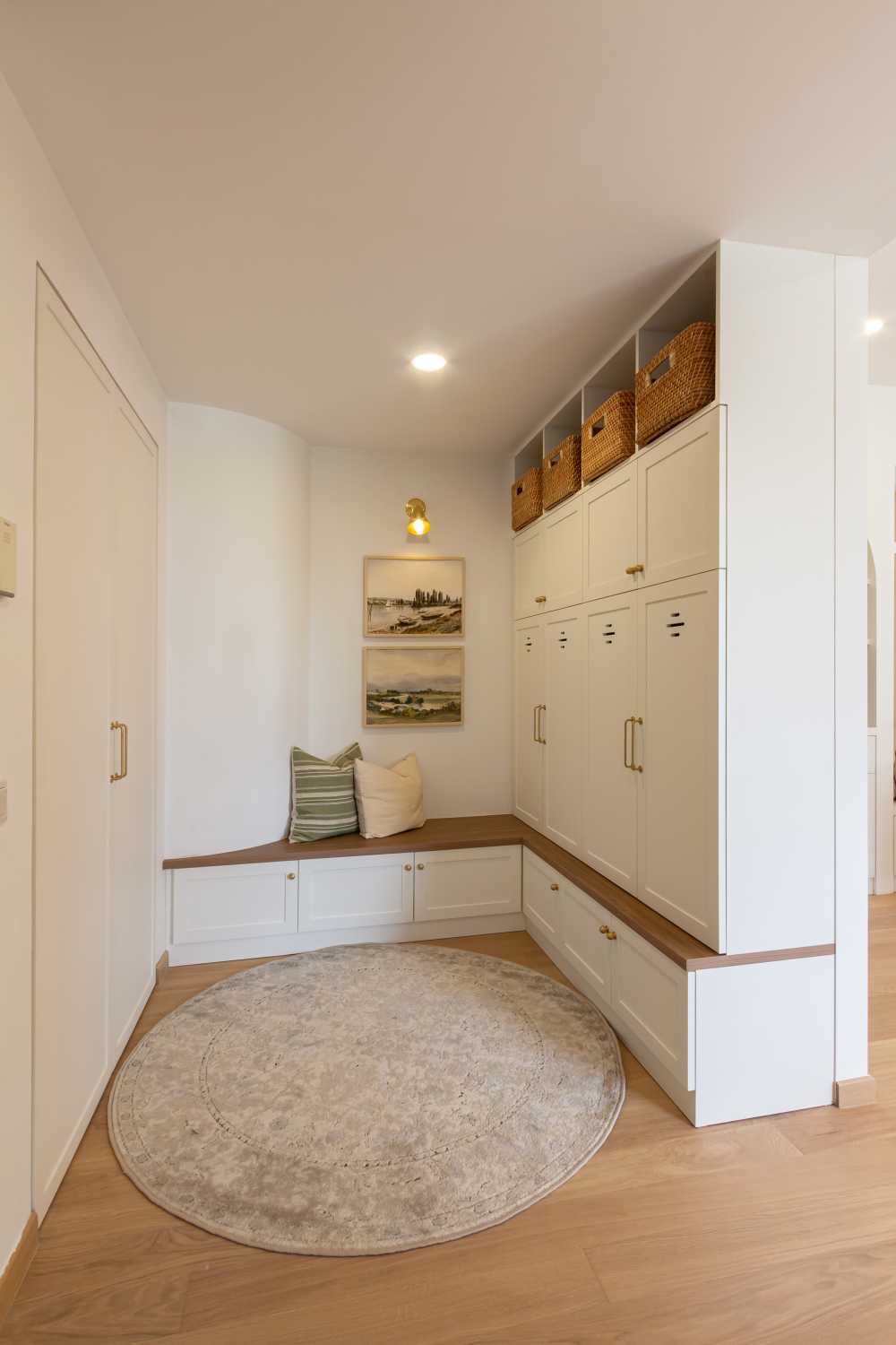 Scandinavian Bedroom with Downlights and Flooring