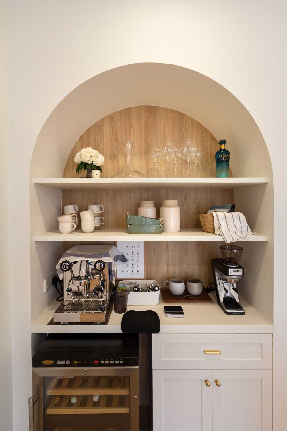 Scandinavian Kitchen with Coffee Table and Lighting