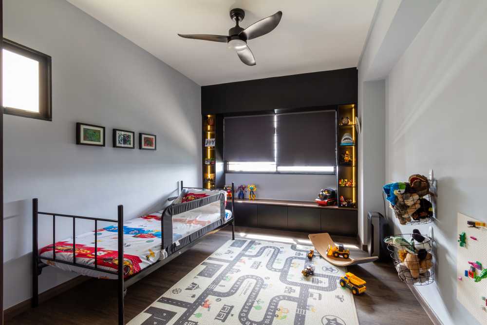 Industrial Kids Room with Children's Furniture and Children's Beds