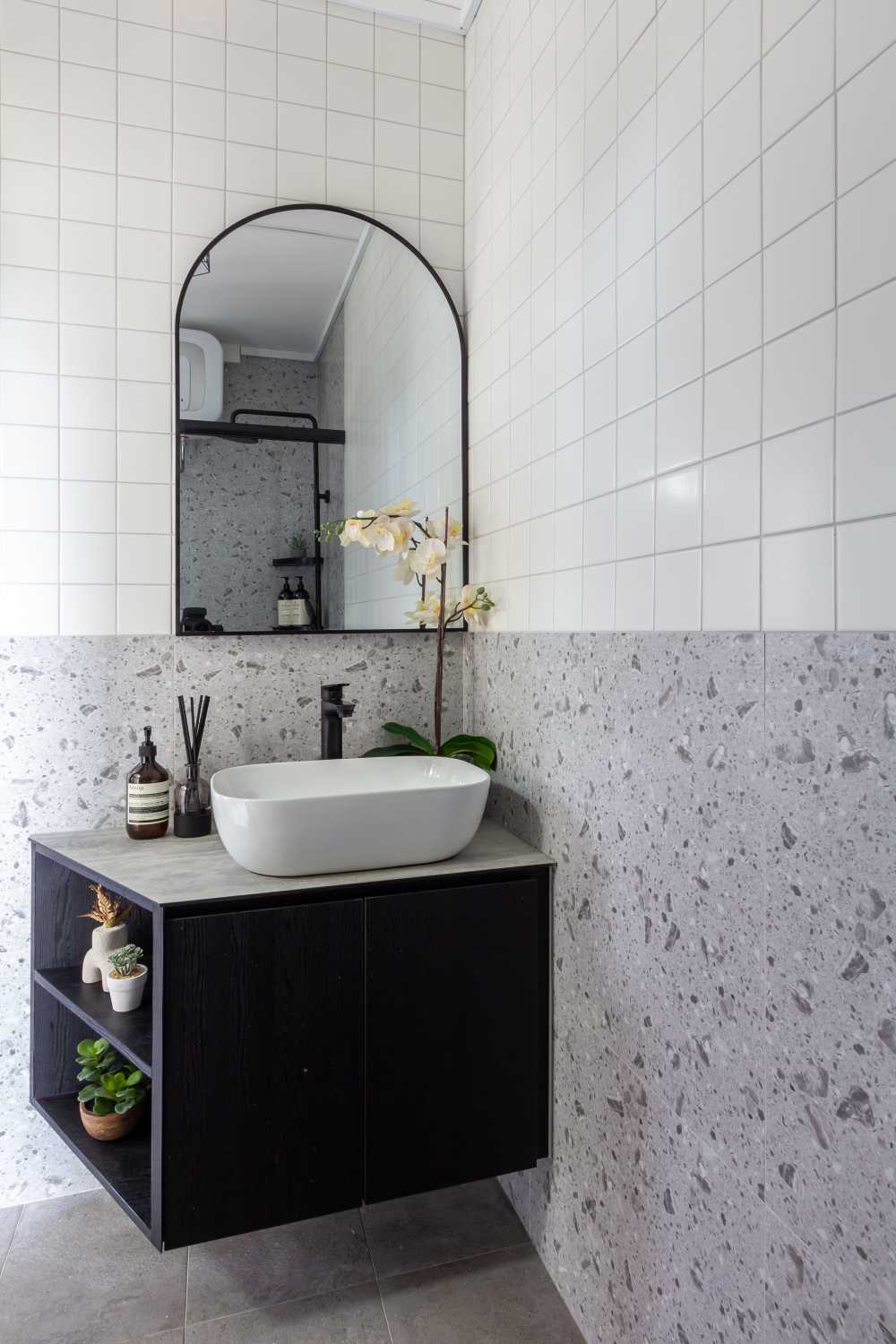 Industrial Bathroom with Mirror and Wall Mirror