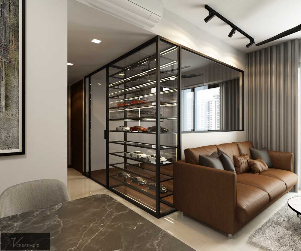 Modern Hallway with Artwork and Console Table