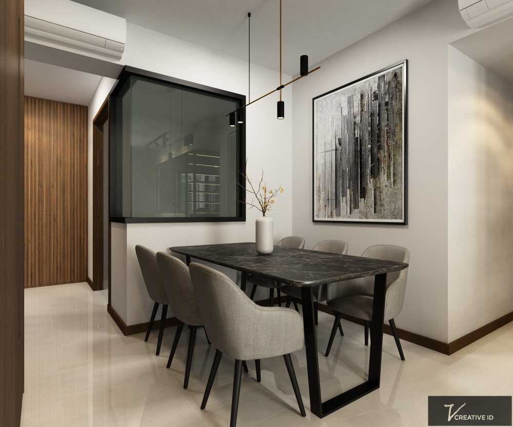 Modern Dining Room with Downlights and Dining Table