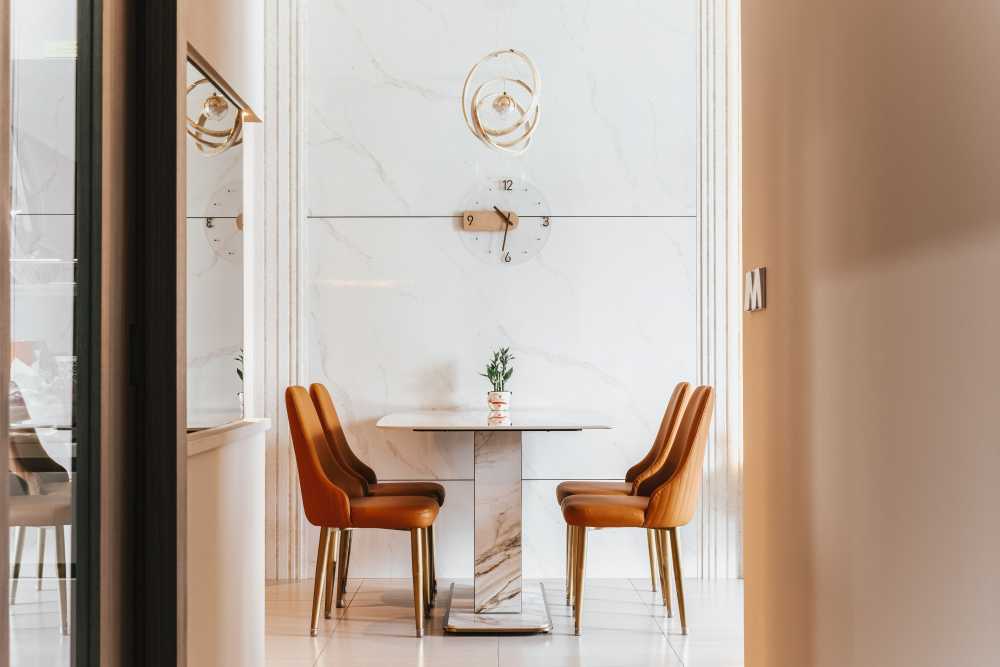 Modern Dining Room with Chandelier and Dining Table