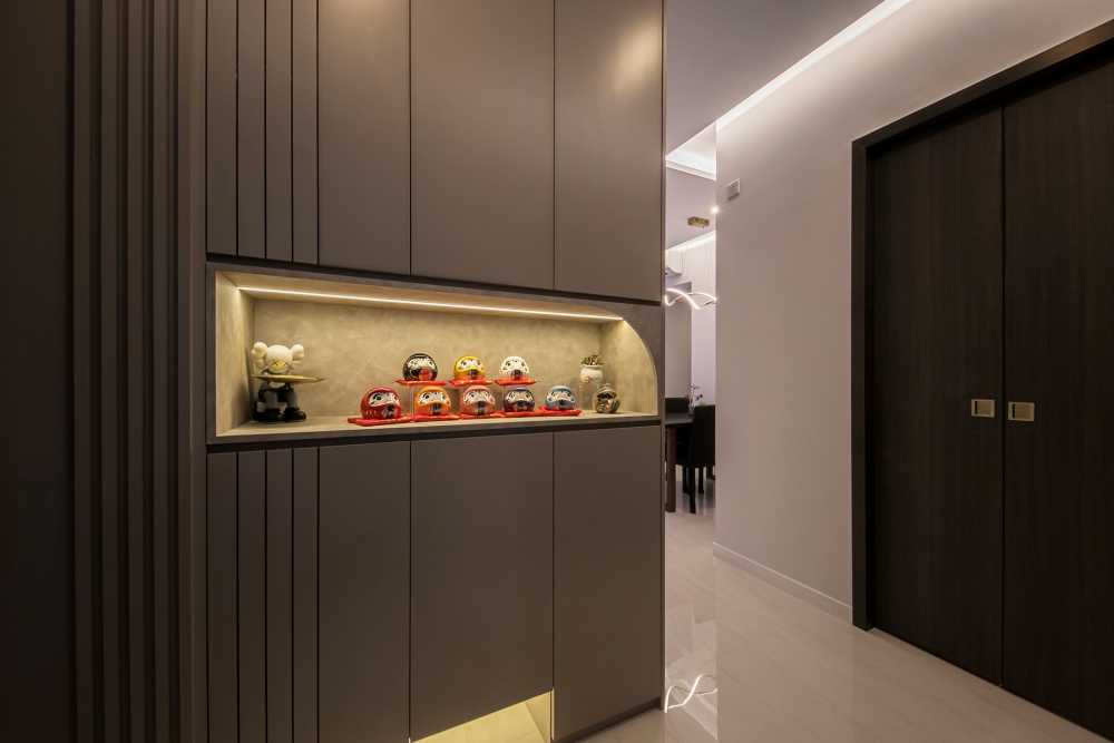 Contemporary Entryway with Small Storage and Doors