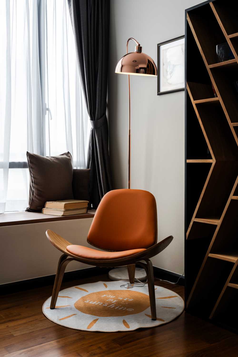 Modern Home Office with Bookshelf and Desk Chairs