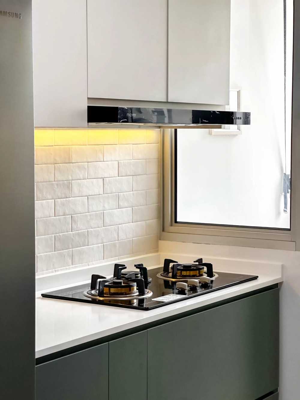 Scandinavian Kitchen with Kitchen Window and Kitchen Cabinets