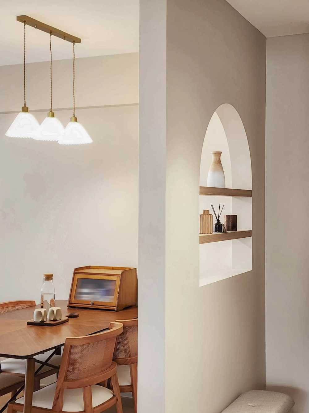Scandinavian Entryway with Seating Bench and Doors
