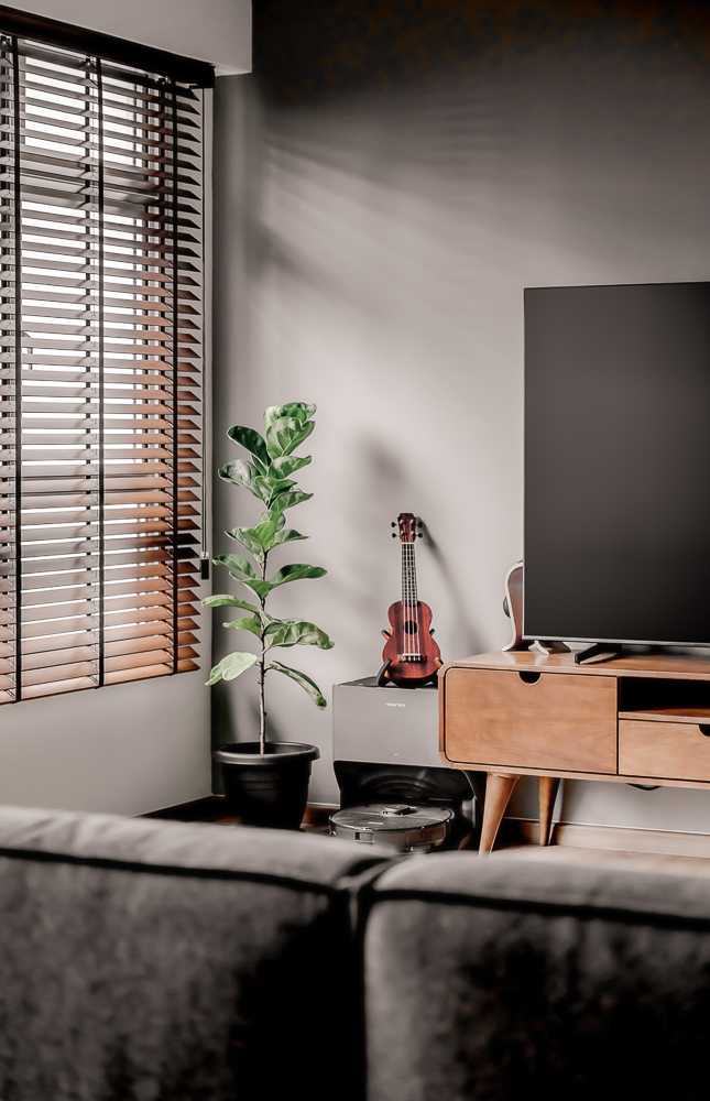 Contemporary Living Room with TV Console and Sofa