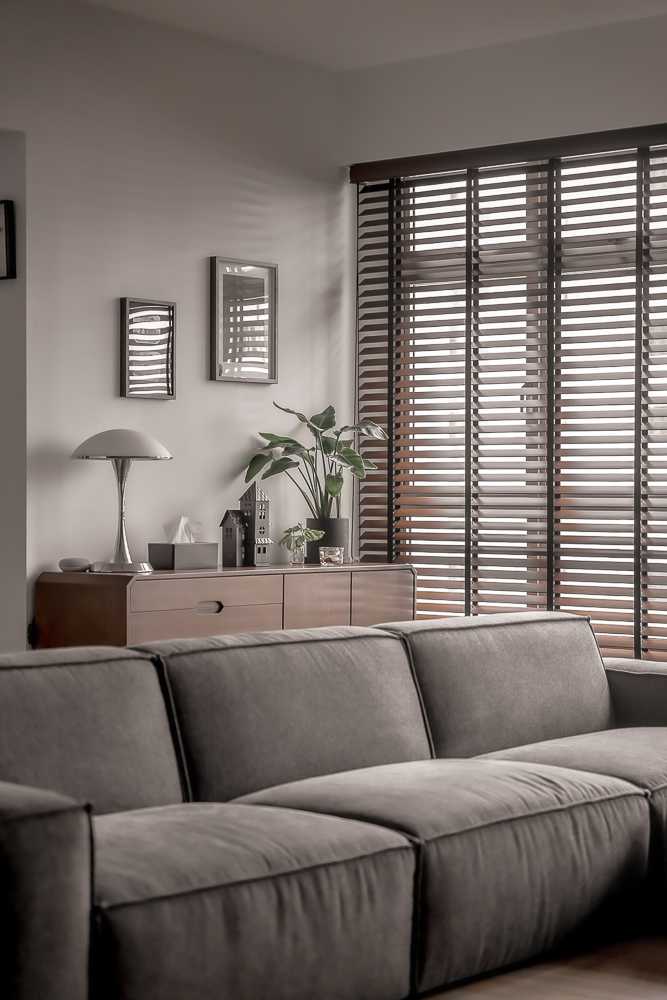 Contemporary Living Room with Vinyl Flooring and Sofa