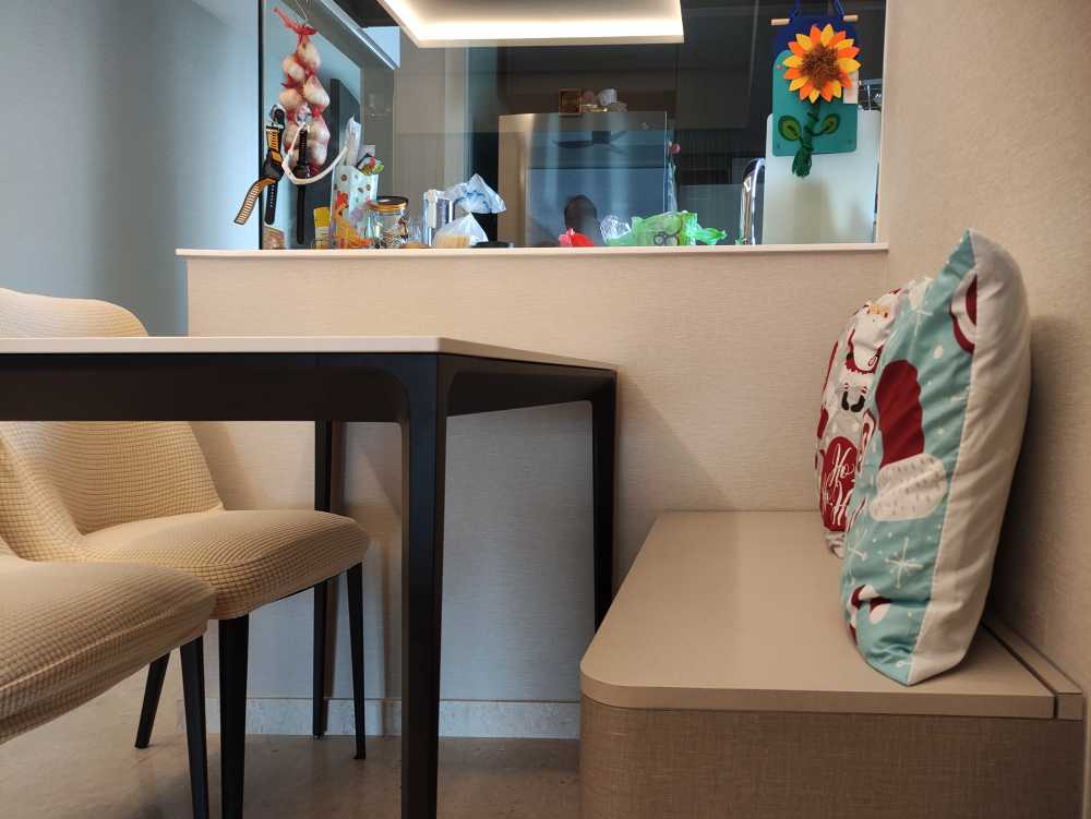 Scandinavian Living Room with TV Console and Mirror