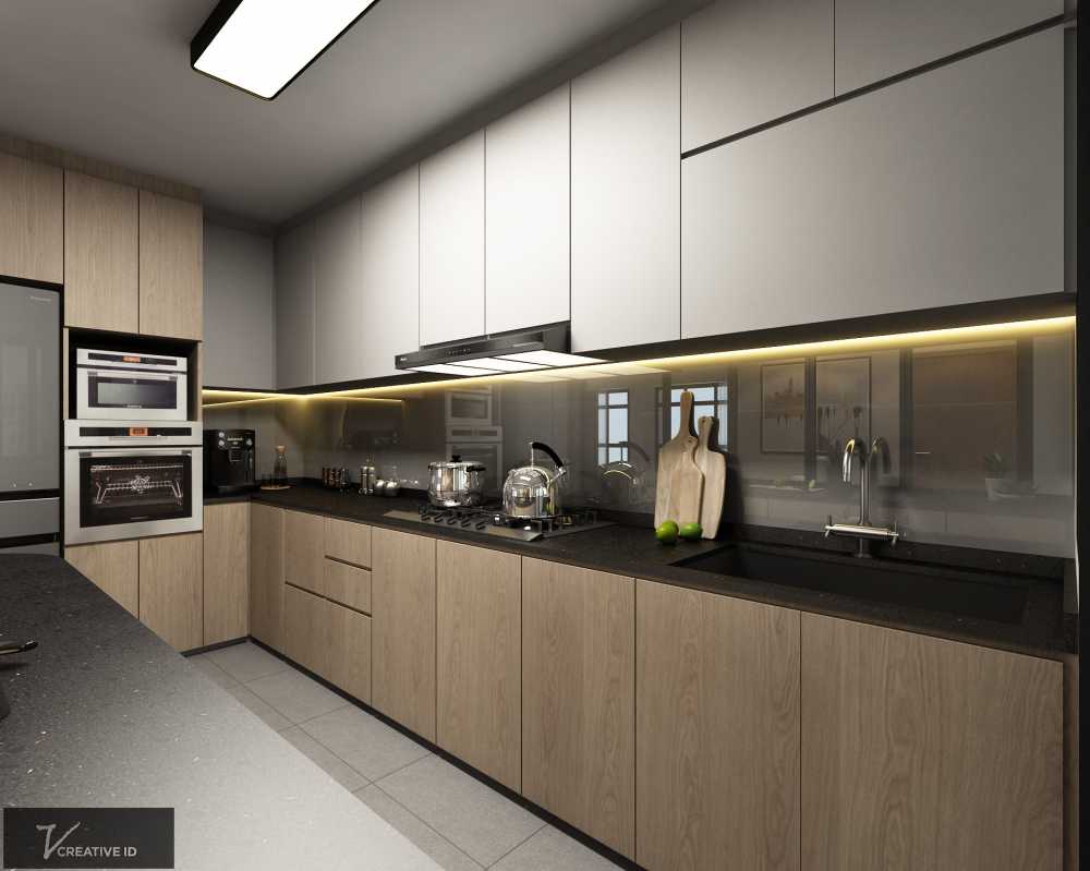 Scandinavian Kitchen with Mosaic and Dishwasher