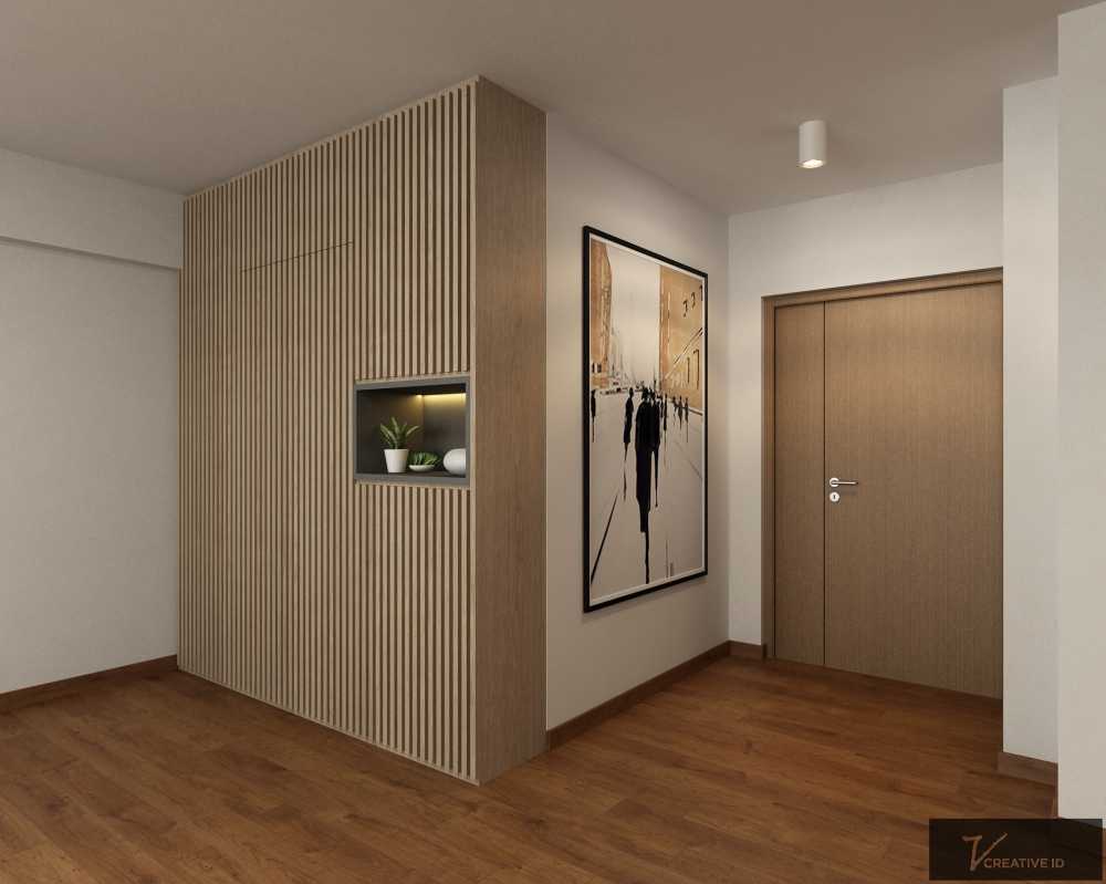 Scandinavian Foyer with Artwork and Console Table