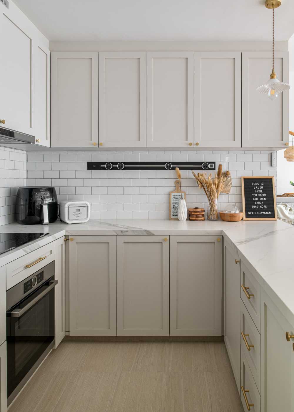 Country Kitchen with Countertop and Vinyl Flooring