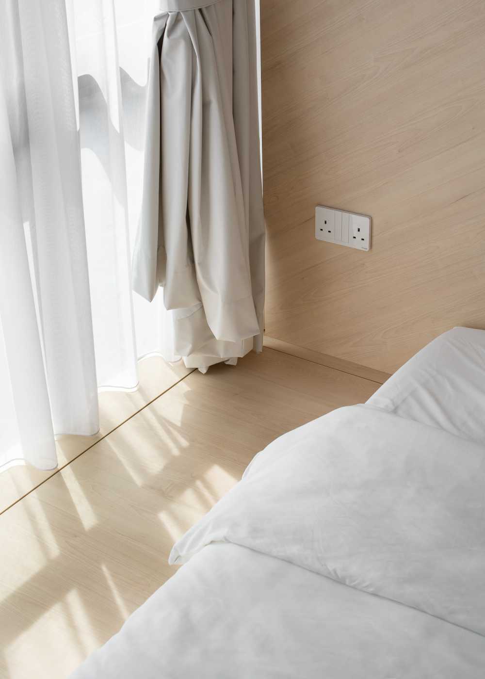 Country Bedroom with Countertop and Vinyl Flooring