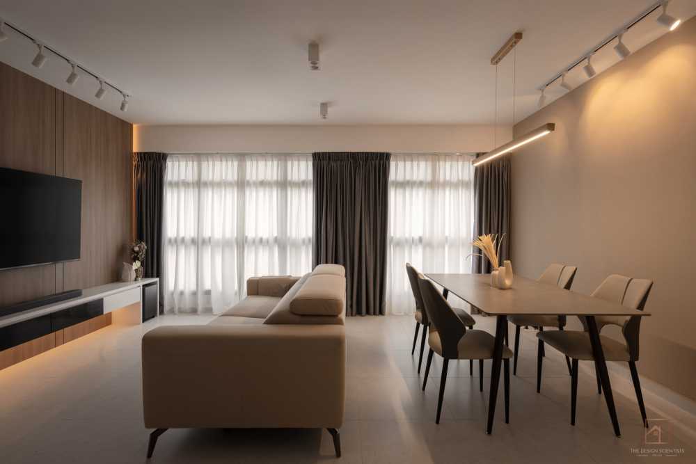 Contemporary Living Room with Settee and Homogeneous Tiles