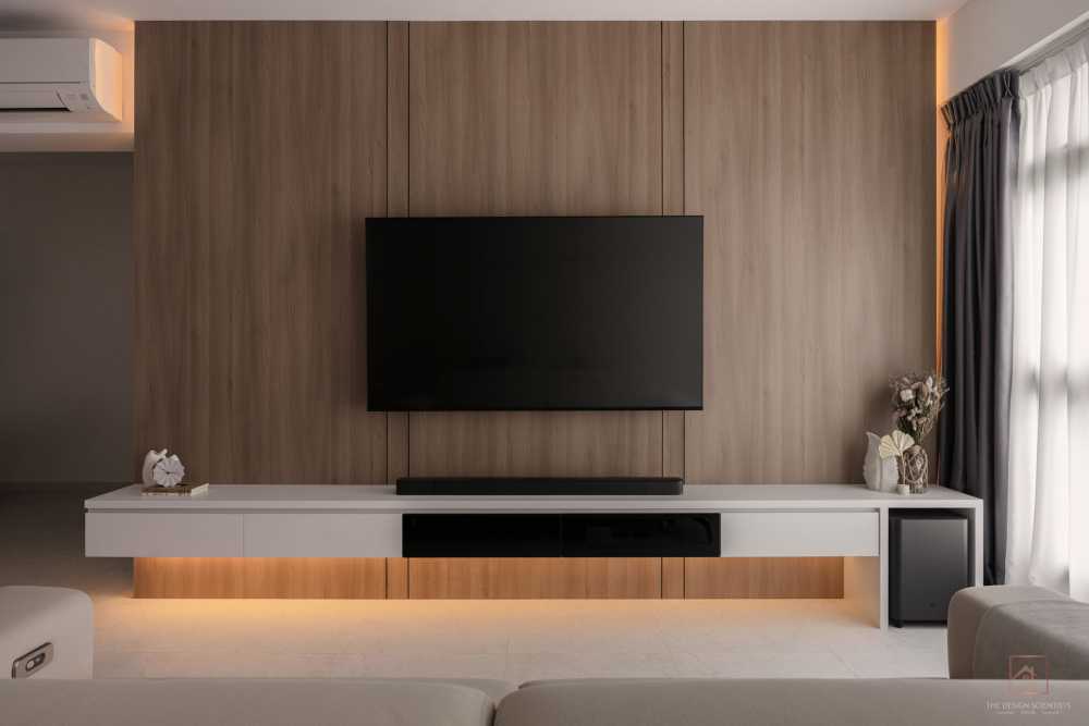Contemporary Living Room with Settee and Feature Wall