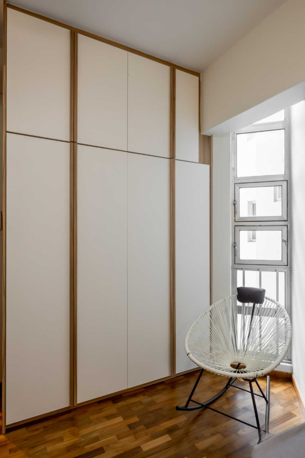 Minimalist Bedroom with Wardrobe and Lighting