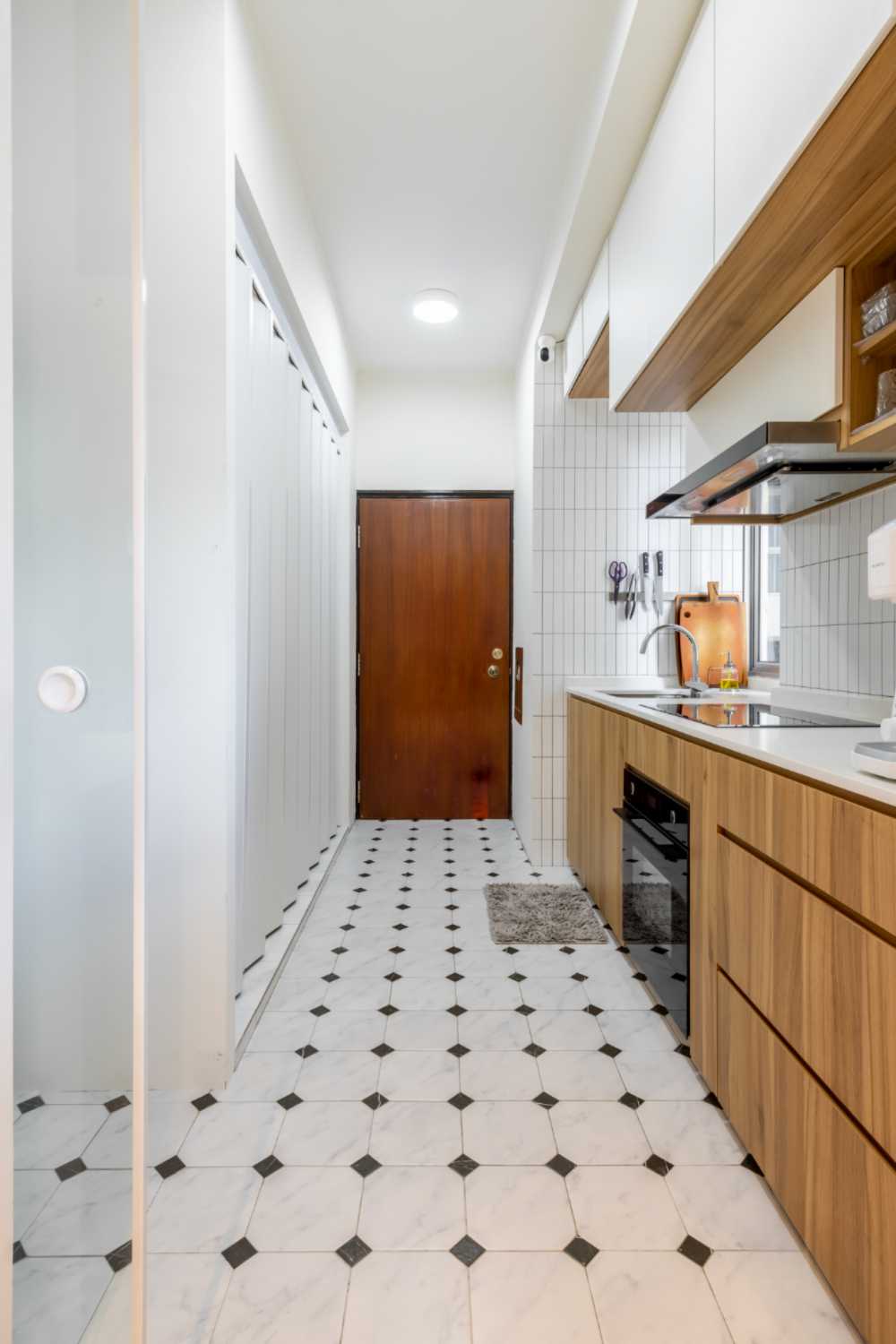 Minimalist Kitchen with Countertop and Kitchen Window