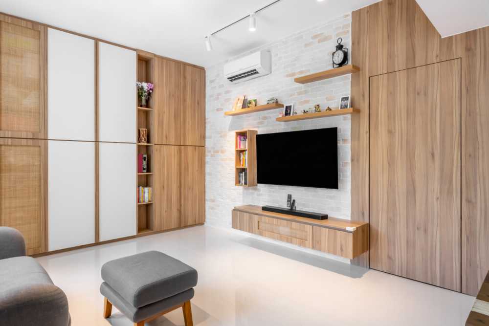 Minimalist Living Room with TV Console and Sofa