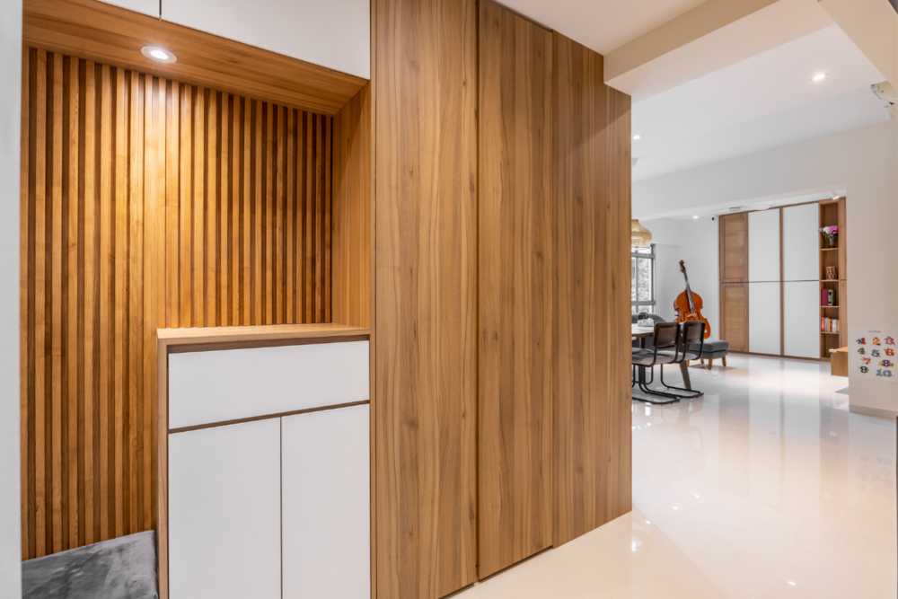 Minimalist Entryway with Small Storage and Shoe Cabinets