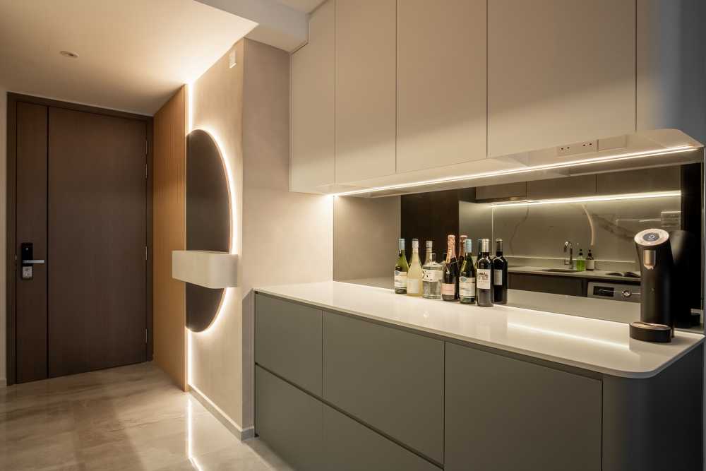 Minimalist Kitchen with Countertop and Cupboard
