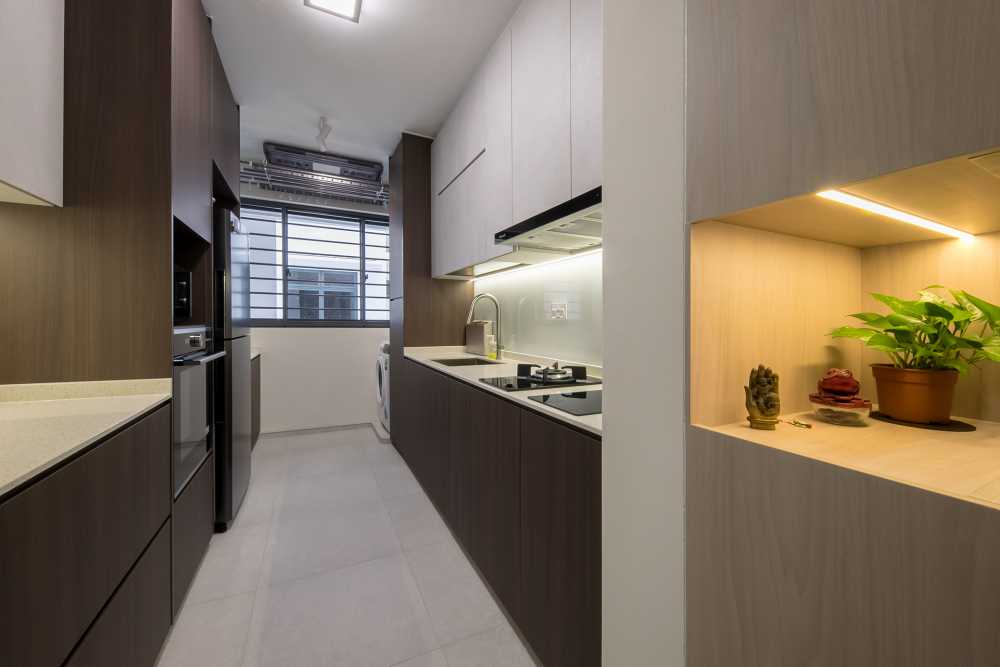 Scandinavian Kitchen with Kitchen Window and Cupboard