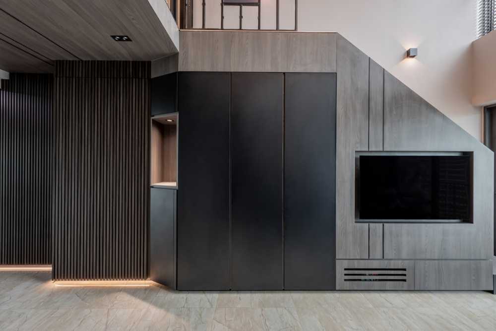 Minimalist Living Room with TV and Storage Cabinets