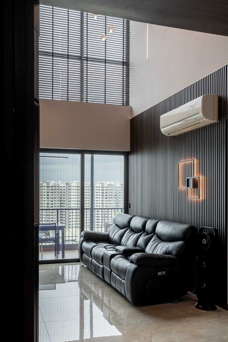 Minimalist Living Room with TV and Lighting