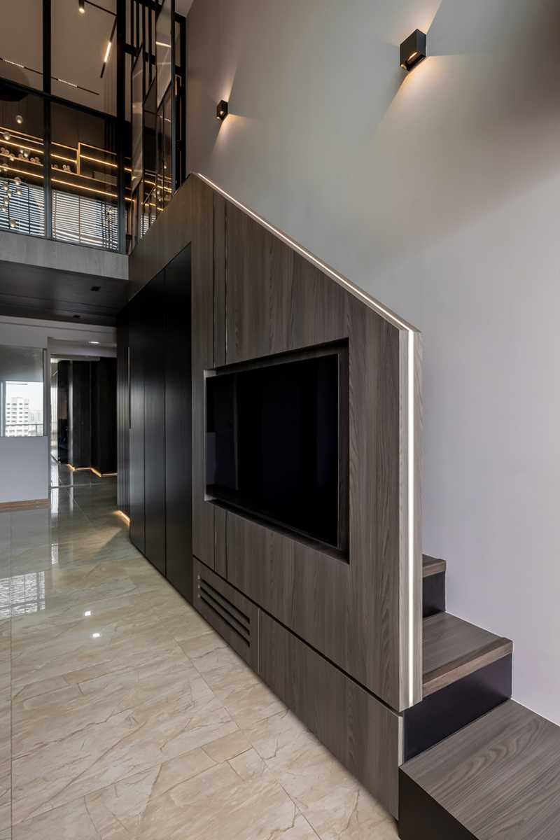 Minimalist Living Room with TV and Lighting