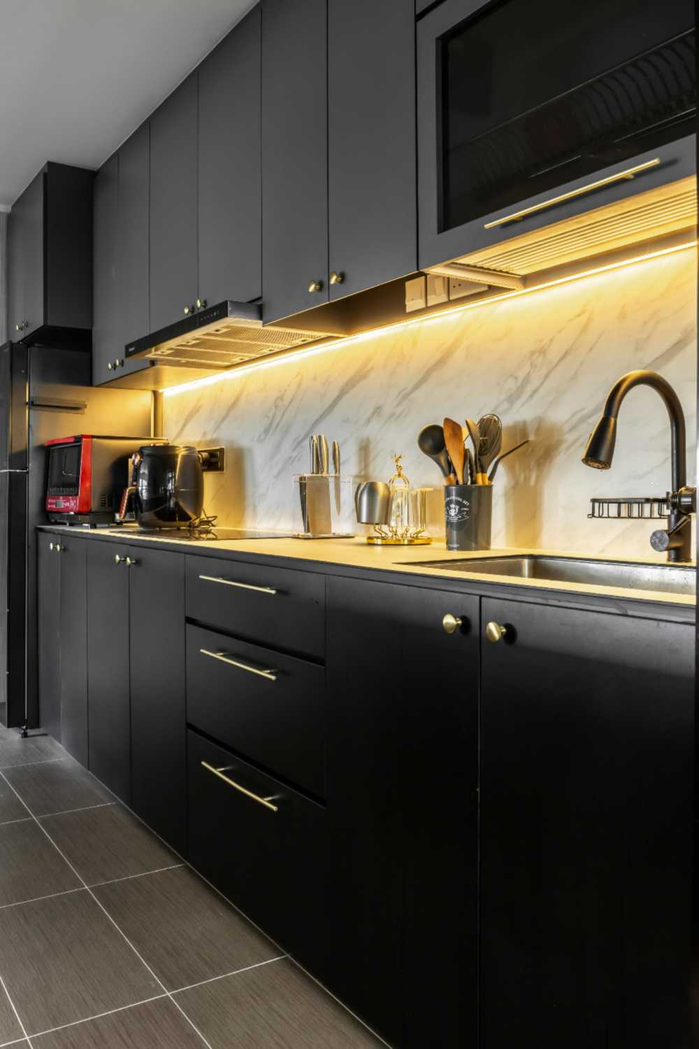 Modern Kitchen with Kitchen Accessories and Kitchen Tap
