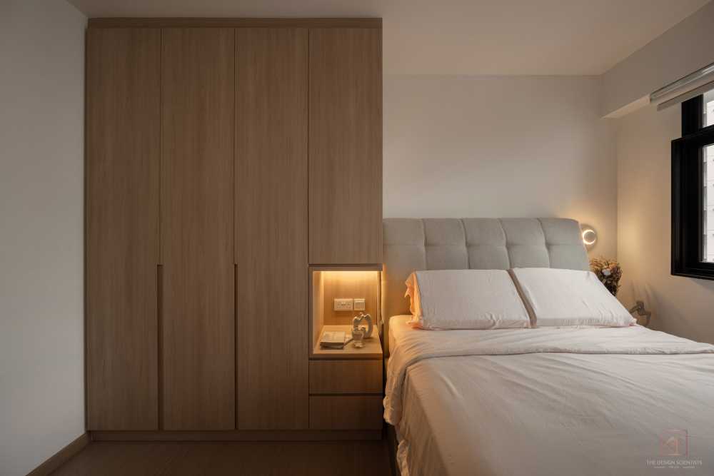 Scandinavian Bedroom with Wardrobe and Roller Blinds