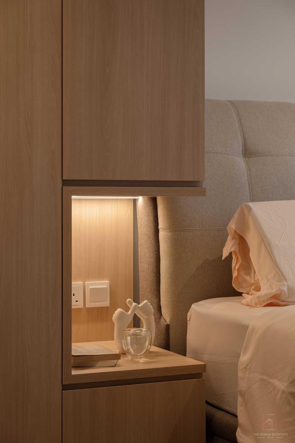 Scandinavian Bedroom with Wardrobe and Downlights
