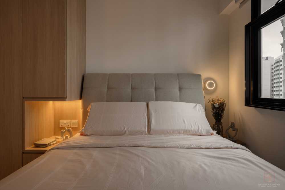 Scandinavian Bedroom with Cove Lighting and Wardrobe