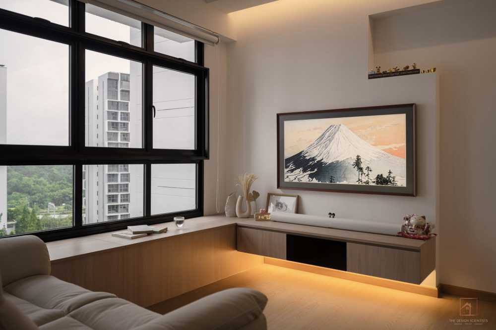 Scandinavian Living Room with Settee and TV Console