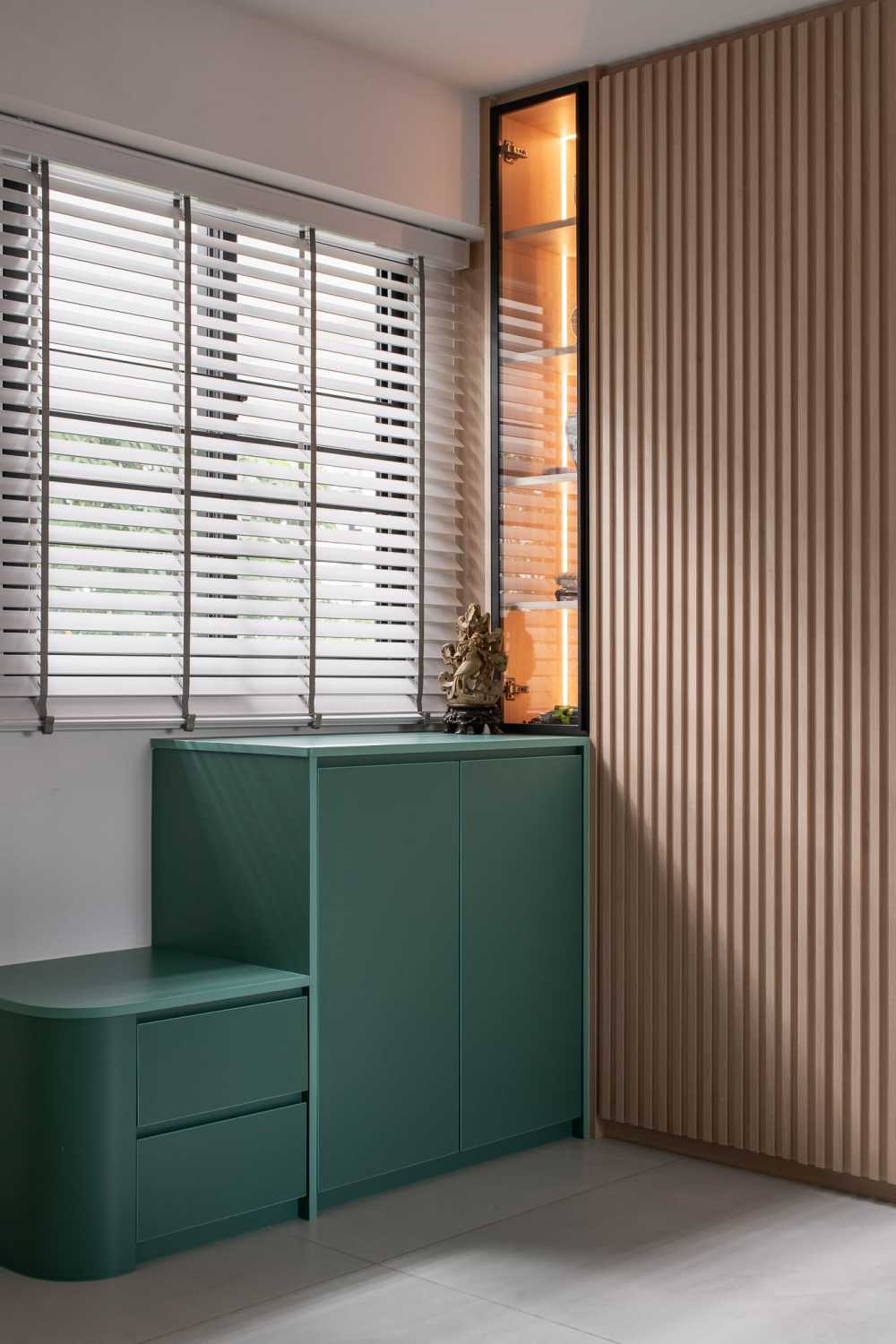 Scandinavian Entryway with Seating Bench and Shoe Rack