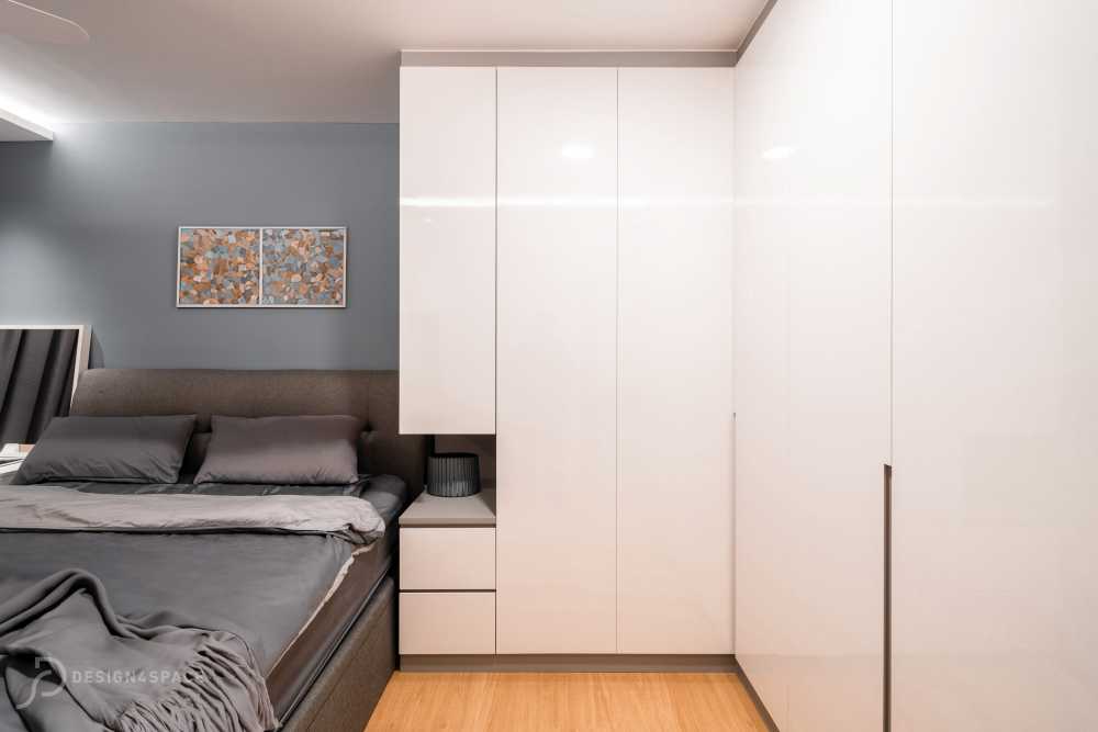 Contemporary Bedroom with Cove Lighting and Wardrobe