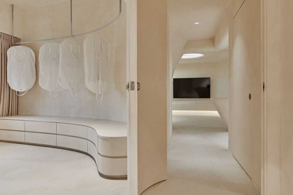 Minimalist Bedroom with Closet and Storage Cabinets